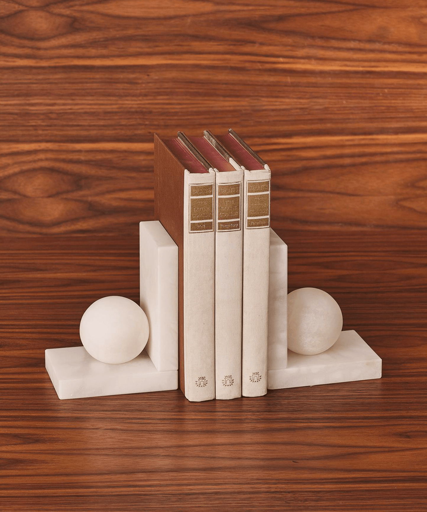 Alabaster Ball Bookends - Stephenson House
