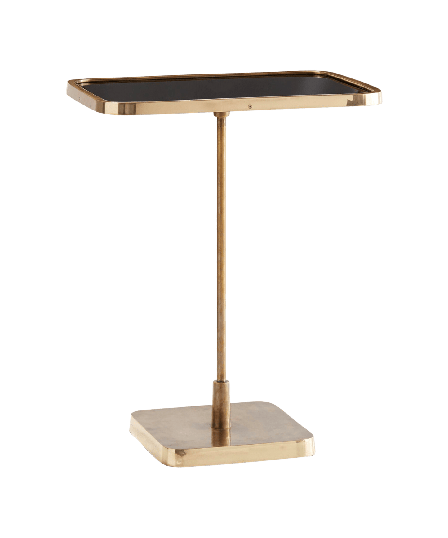 Black Glass & Brass Accent Table - Stephenson House