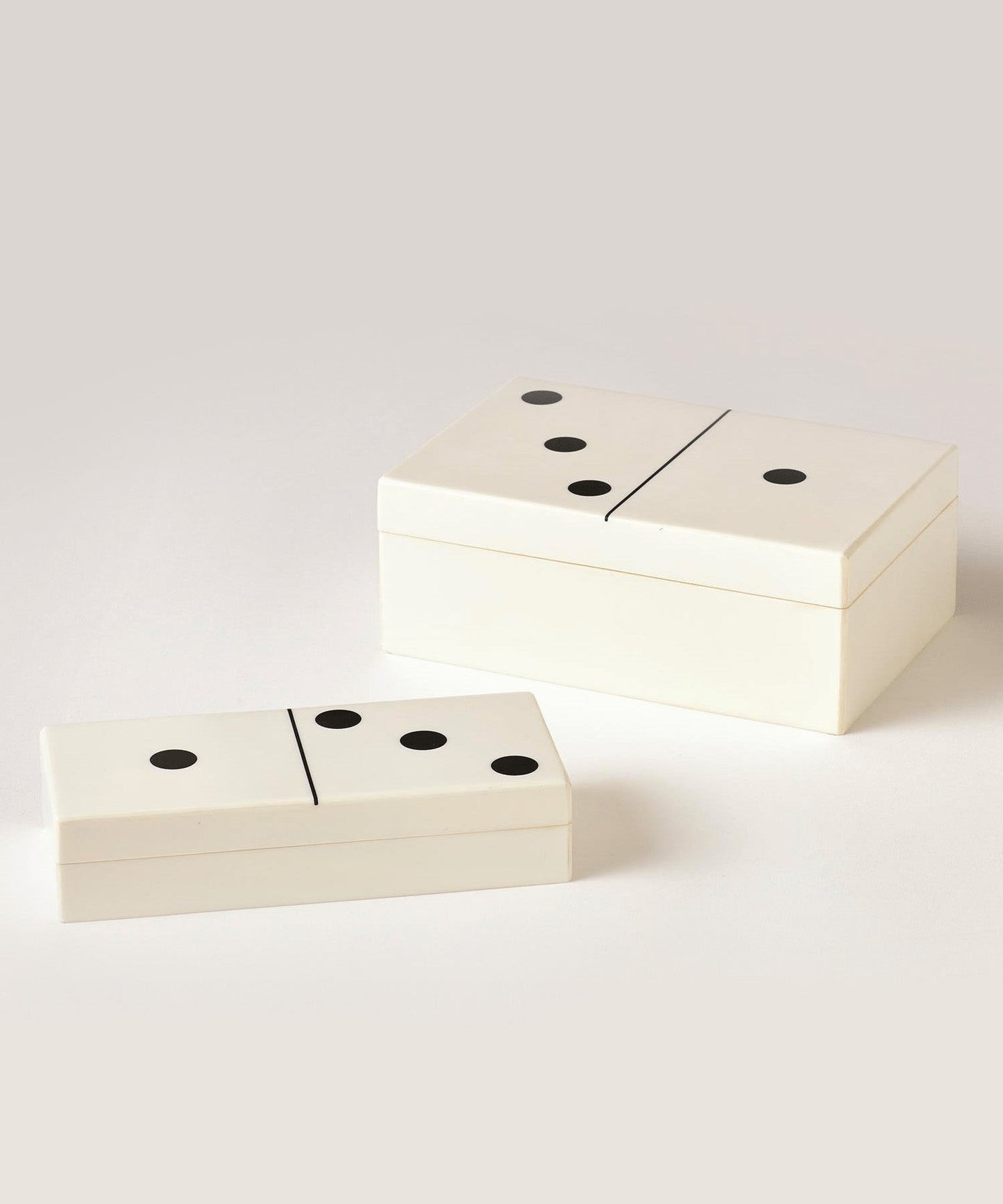 Dominoes Box, White with Black Dots - Stephenson House