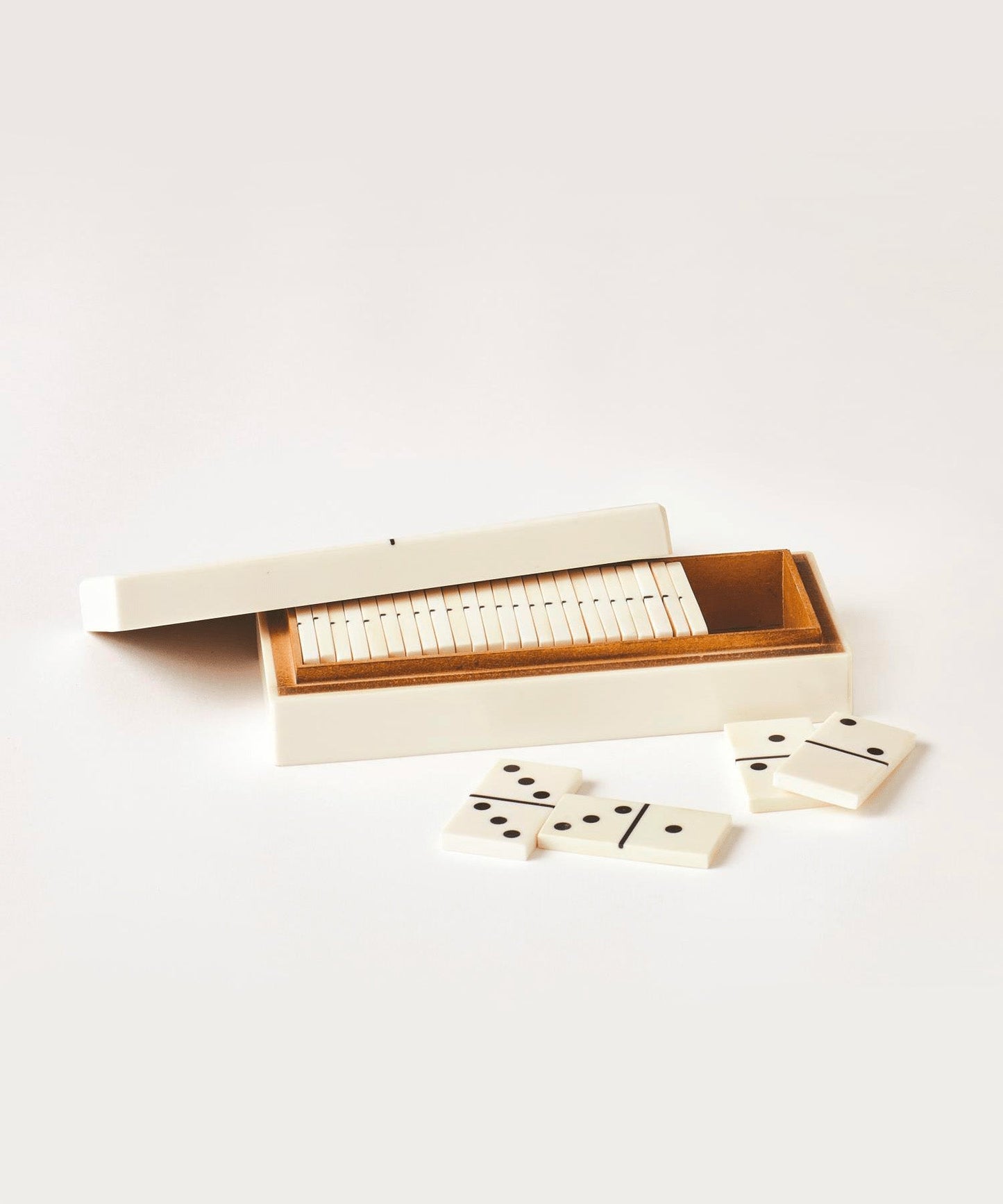 Dominoes Box, White with Black Dots - Stephenson House
