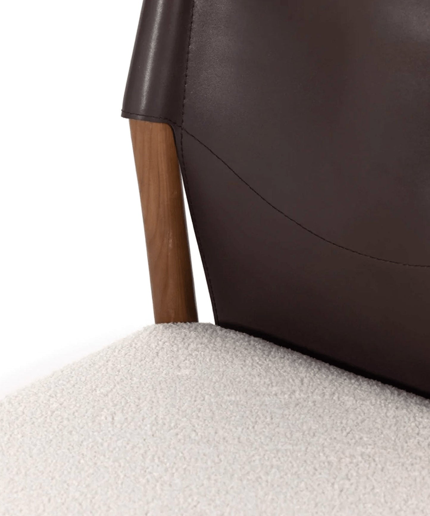 Leather & Boucle Dining Chair - Stephenson House
