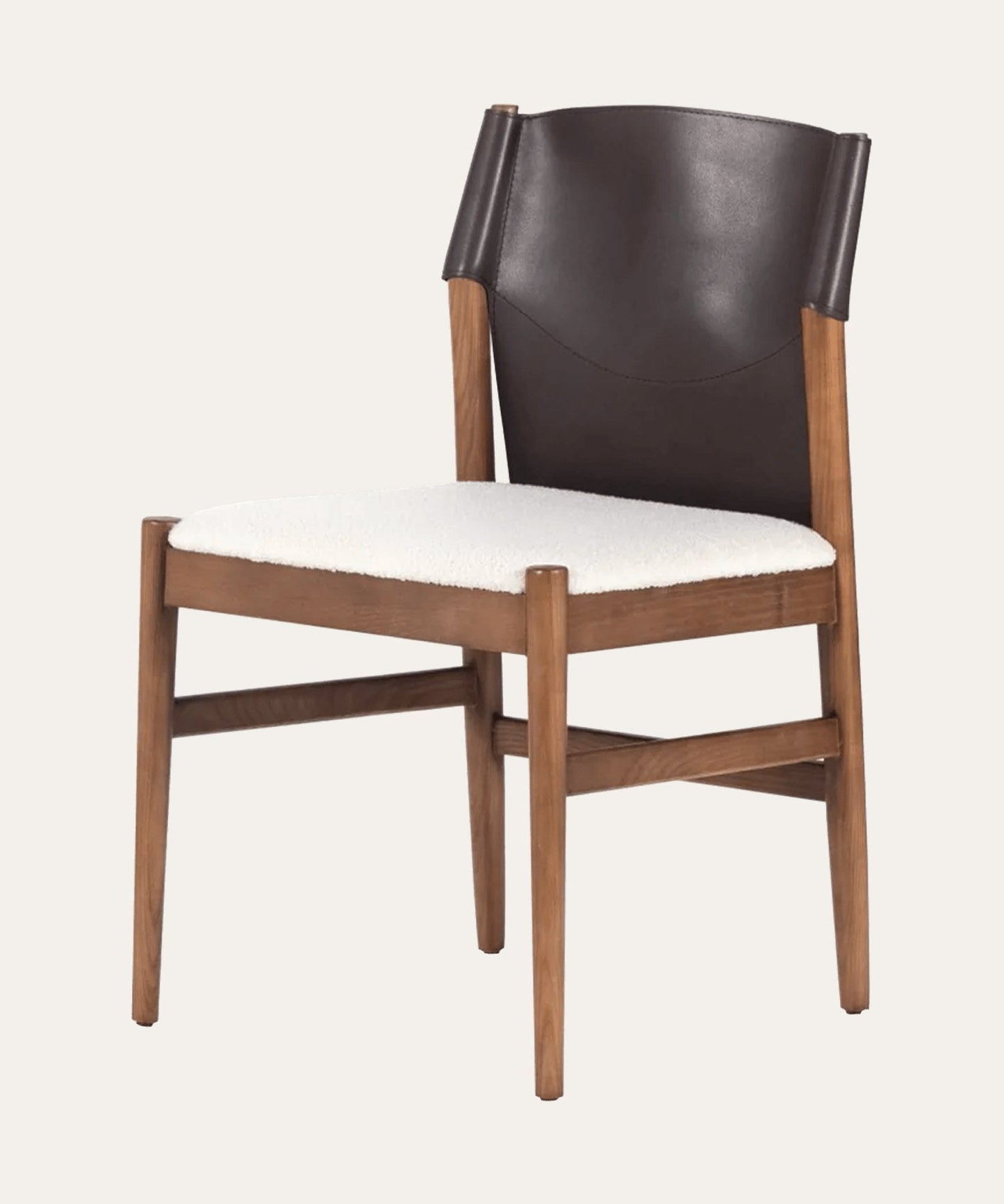 Leather & Boucle Dining Chair - Stephenson House