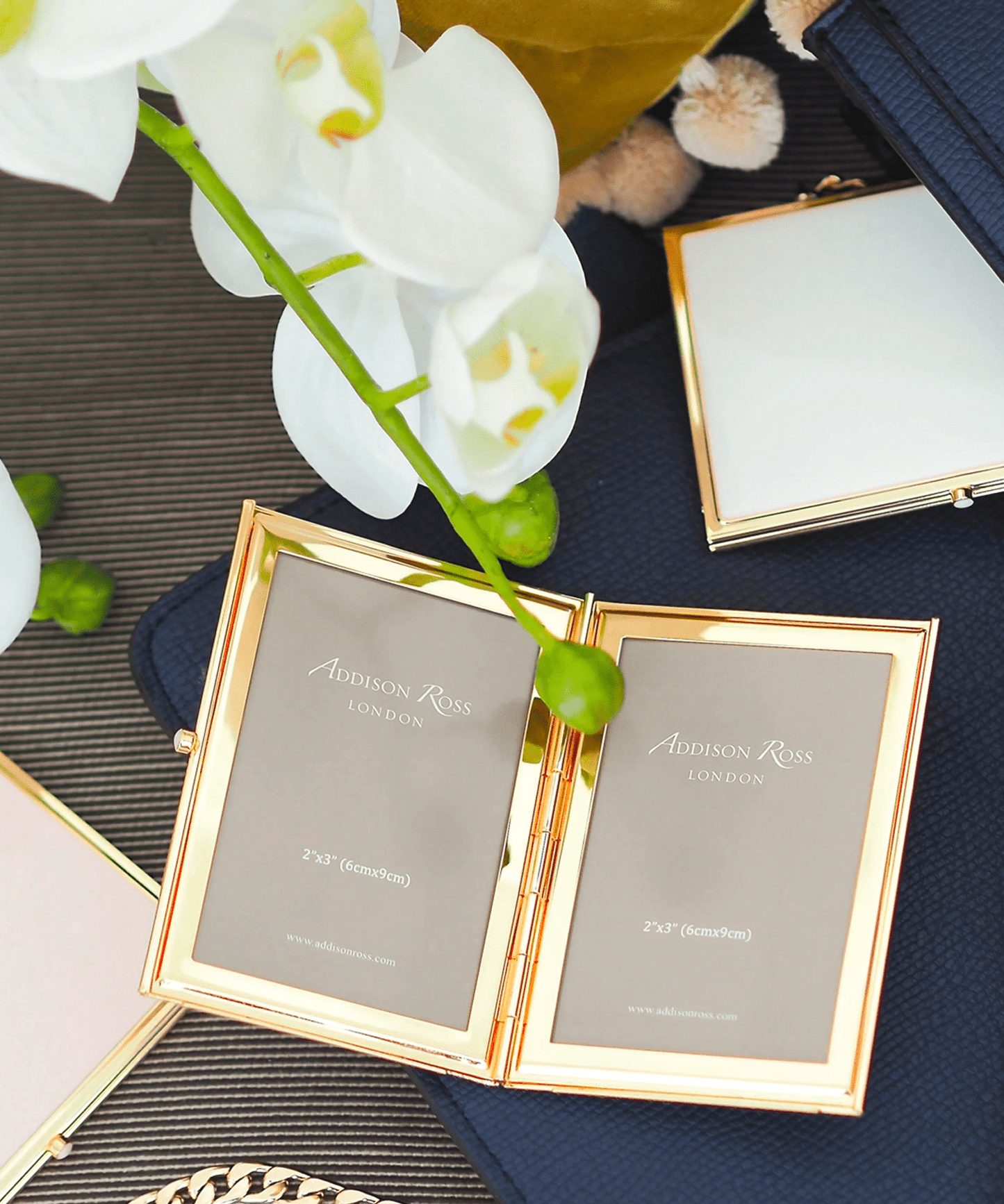 White and Gold, Double Travel Frame - Stephenson House
