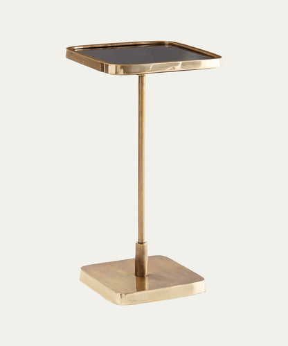 Black Glass & Brass Accent Table - Stephenson House