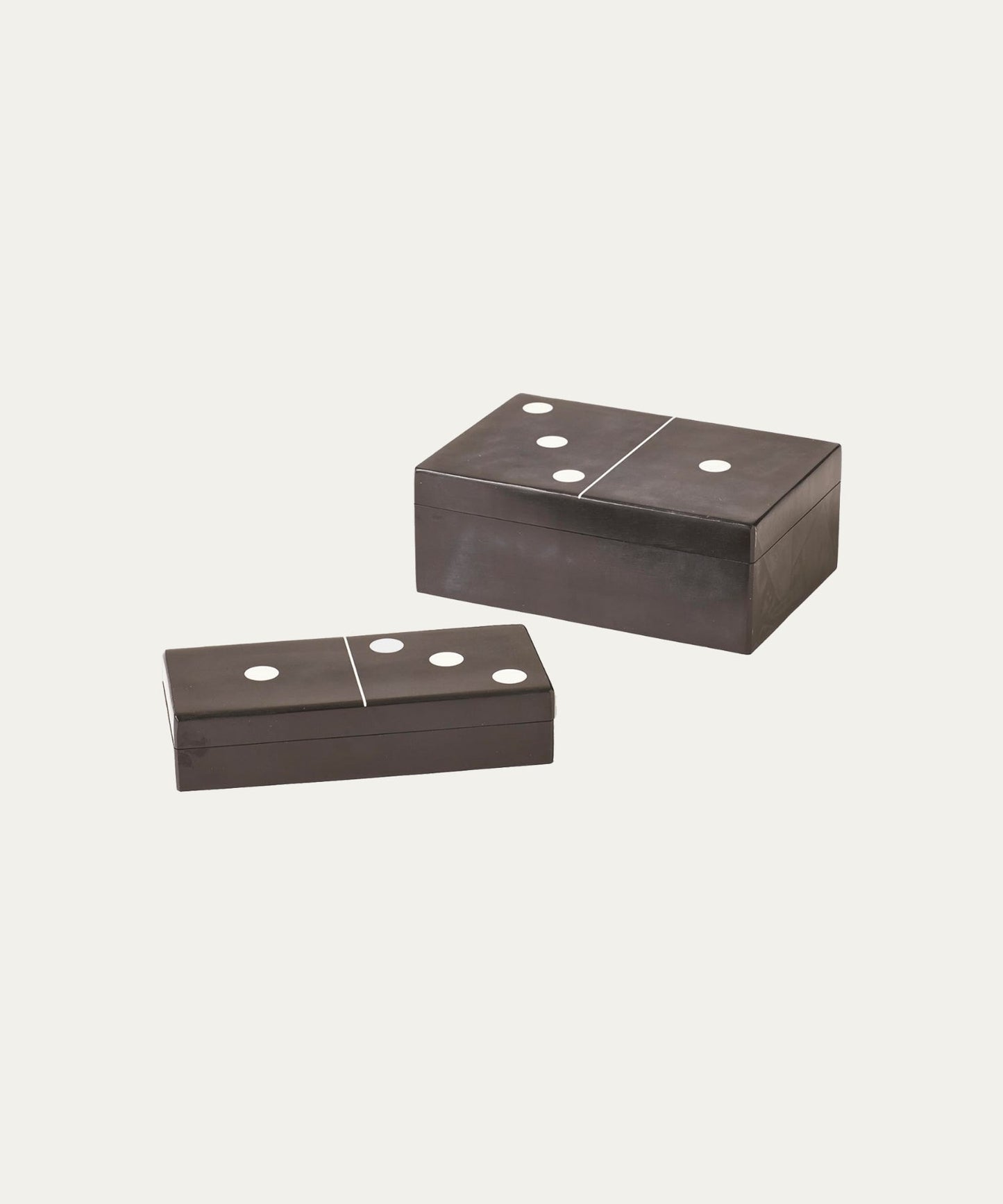 Dominoes Box, Black with White Dots - Stephenson House
