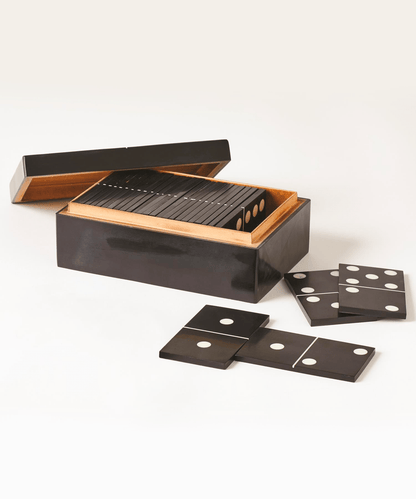 Dominoes Box, Black with White Dots - Stephenson House