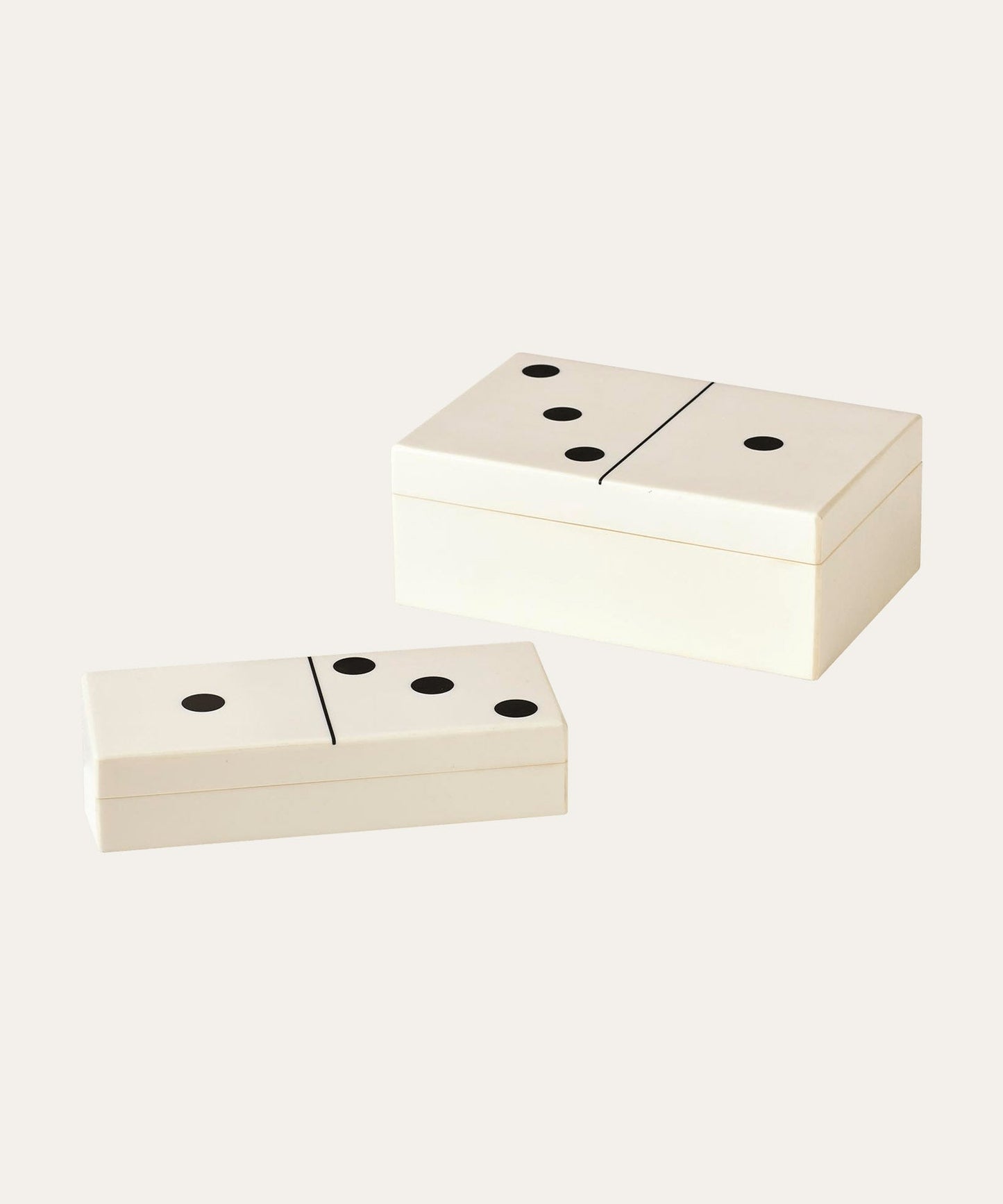 Dominoes Box, White with Black Dots - Stephenson House