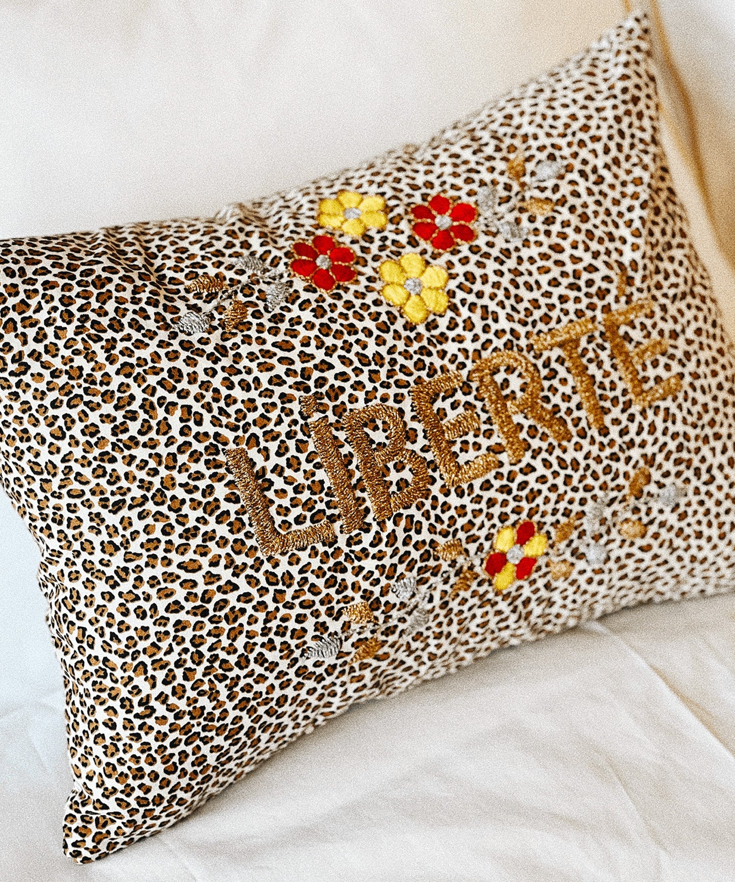 Embroidered Cushion, Liberte Leopard - Stephenson House