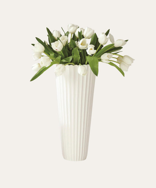Fluted Vase, White - Stephenson House