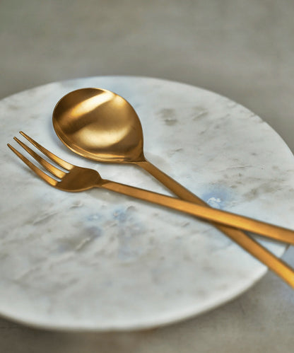 Matte Gold Salad Server Set - Stephenson House