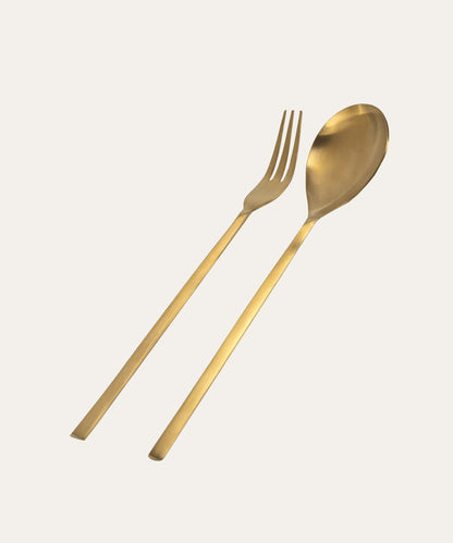 Matte Gold Salad Server Set - Stephenson House