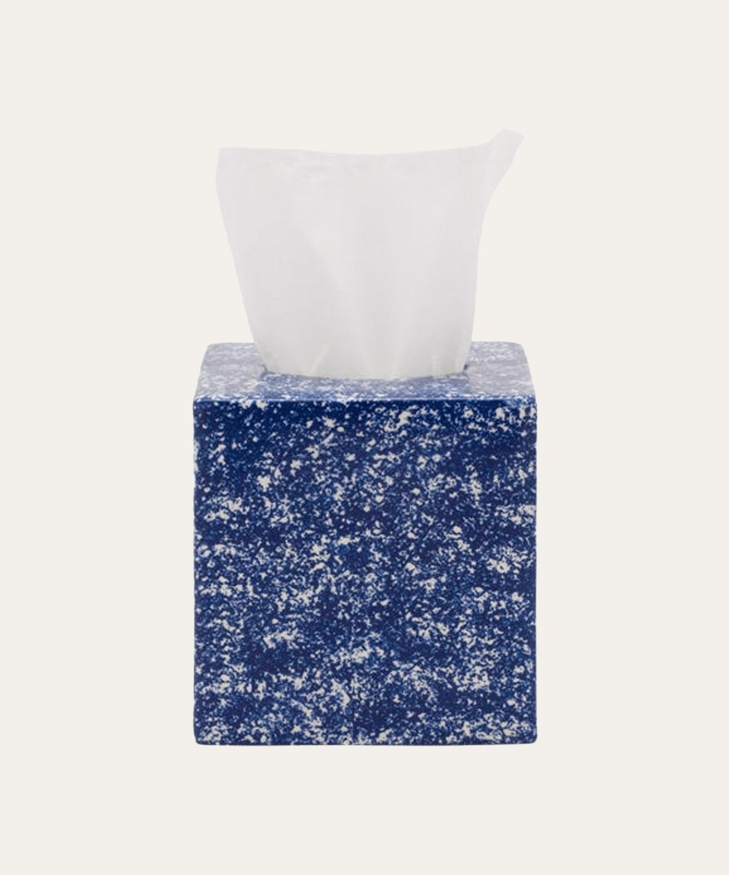 Speckled Stoneware Tissue Box, Blue - Stephenson House