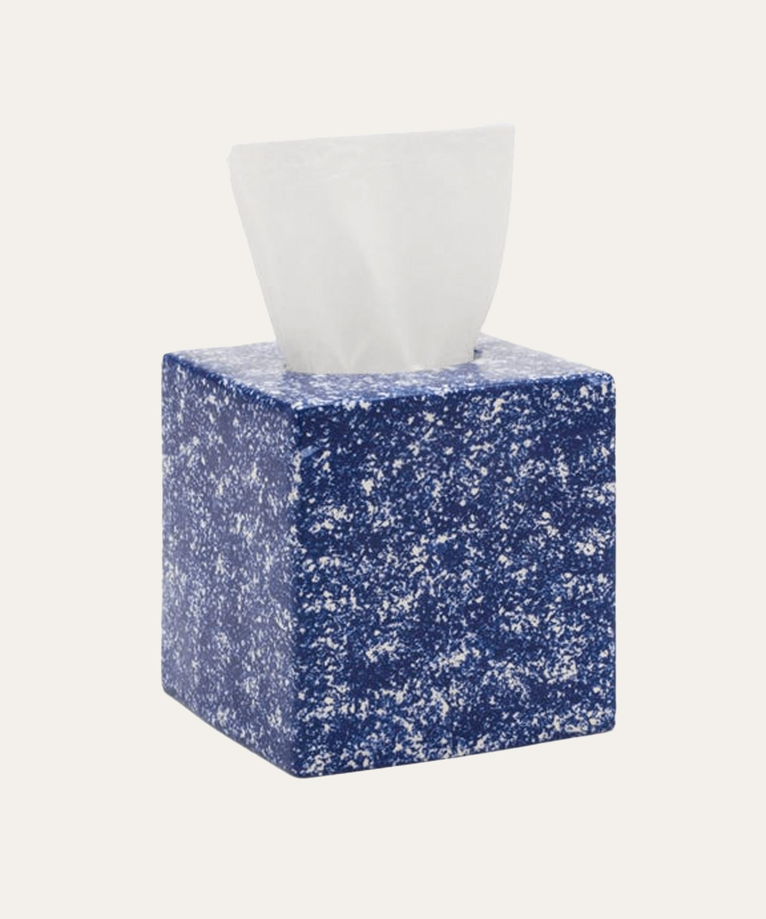 Speckled Stoneware Tissue Box, Blue - Stephenson House