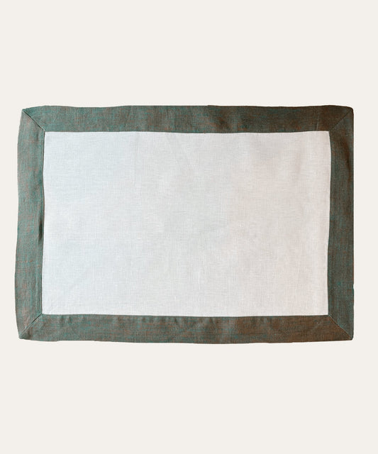 Wide Border Placemat, Teal Rose - Stephenson House